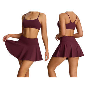 Factory Wholesale Quick Dry Wicking 230gsm 88% Polyester 12% Spandex Yoga Legging Fabric bra <b>Skirt</b> set - Product Image 1