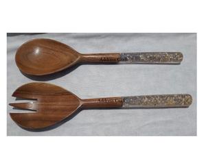 Top Quality Wooden Salad Server Kitchen Utensils Salad Tools Large <b>Serving</b> <b>Spoon</b> and Fork Kitchenware Essential Cooking Tools - Product Image 5