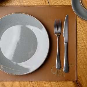 Stylish Luxury Handmade Genuine Leather Eco-Friendly <b>Place</b> <b>Mat</b> for Restaurant Dining Table Washable Non Slip Heat Resistant Pad - Product Image 4