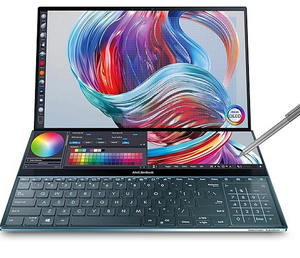 Portátil ASUS ZenBook Pro Duo UX581, Pantalla Táctil 4K UHD NanoEdge de 15.6”, Intel Core i7-10750H, 16 GB de RAM, SSD PCIe de 1 TB - Product Image 1