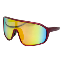 Gafas de Sol Deportivas Nuevas 2026, Montura de PC de Calidad, Revestimiento de Espejo Completo, Almohadilla Nasal Suave, Cumple con ISO12312-1, Protección UV400, Rojo/Verde