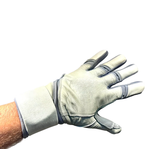 Guantes de bateo de béisbol de cuero genuino con correa larga ajustable y elástica en todos los tamaños de jóvenes y adultos para entrenamiento - Product Image 3