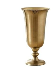 Florero de hierro descubierto recubierto con esmalte florero de metal hermoso para el hogar del hotel con revestimiento de polvo dorado - Product Image 4