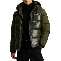 Veste d'hiver matelassée pour homme, à capuche, bicolore, imperméable, en ripstop, avec rembourrage 650 fill power, fermeture éclair réglable, chaude pour l'extérieur
