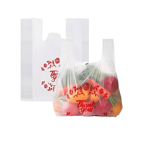 Friendly Supermarket Recyclable Plastic Clear Heat Seal T-Shirt <b>Bag</b> with Gravure Printing Shopping Carrier <b>Bags</b> - Product Image 1