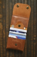 Dompet Kartu Tipis Kulit Asli Buatan Tangan Desain Vintage, Dapat Dipersonalisasi, Tempat Kartu Kredit dan Uang Koin, Warna dan Logo Dapat Disesuaikan, Kualitas Tinggi