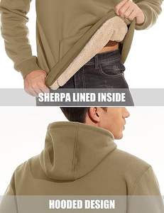Men's Heavy <b>Hoodie</b> <b>Sherpa</b> Fleece Lined Pullover Thick Winter Hooded Sweatshirt - Product Image 3