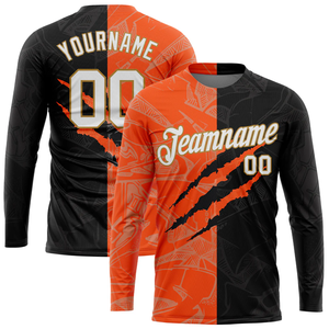 Camiseta de manga larga transpirable de secado rápido sublimación personalizada 100% poliéster ropa de gimnasio camisetas para hombres - Product Image 3