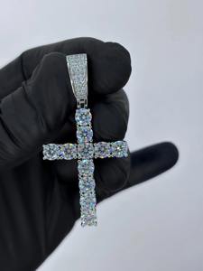 Bijoux Vidhi Lettre personnalisée Design 925 Sterling Silver VVS Moissanite Diamond LGD Pendant Rhodium Plated Vintage Hip Hop Style - Product Image 2