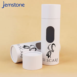 Caja de Embalaje Cilíndrica Biodegradable para Camisetas, Tubo de Papel para Embalaje de Toallas, Bufandas de Seda, Caja Redonda de Cartón Blanco con Ventana - Product Image 3