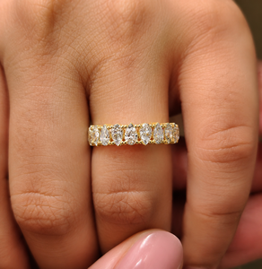 Bague de mariage en or jaune 14 carats avec diamants de laboratoire taille poire, alliance éternelle complète, vente en gros, fabricant et fournisseur de bijoux - Product Image 2