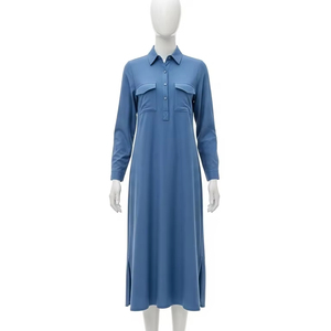 Vestido Casual de Manga Larga Antiarrugas, Tela Suave y Ligera, Material de Cuidado, Ropa de Mujer, Atuendo Diario, Moda, Venta al por Mayor - Product Image 1