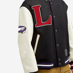 Hombres de alta calidad 100% parches bordados Letterman College chaqueta de béisbol de secado rápido transpirable fino invierno temporada logotipo frontal - Product Image 3