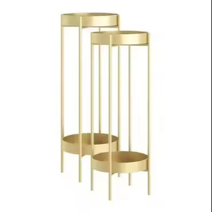 Ensemble de support de Pot de plante rond moderne en fer de couleur personnalisée de haute durabilité pour une utilisation intérieure de jardin d'hôtel de bureau à domicile - Product Image 1
