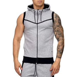 <b>Men</b> Workout Hooded Tank Tops Bodybuilding <b>Sleeveless</b> Cut Off T-shirts Fitness Cotton <b>Sleeveless</b> Hoodies for <b>Men's</b> - Product Image 1