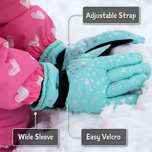 Guantes de esquí de cuero unisex de moda canadiense para niños guantes deportivos aislados de invierno al aire libre nieve montar senderismo diseño impreso - Product Image 3