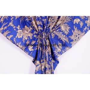 Handmade Cotton Indian Floral <b>Kaftan</b> <b>Long</b> Caftan Dress for Moms Beach Cover And Sleepwear Casual Maxi <b>Kaftan</b> Dress - Product Image 3