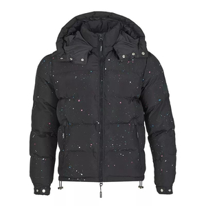 2025 bulle manteau surdimensionné détachable à capuche peinture concepteur Logo OEM haute qualité noir bulle impression personnalisé hommes bouffant veste - Product Image 1