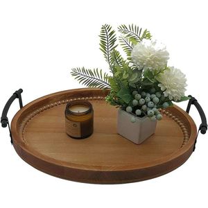 Plateau en bois fait main de couleur beige naturel avec forme rectangulaire élégante et bords texturés idéal pour servir et décorer - Product Image 5