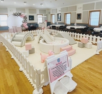 Équipement de jeux souples pour enfants personnalisé bon marché château gonflable location de piscines à balles pour fêtes d'anniversaire ensemble de jeux souples avec clôtures