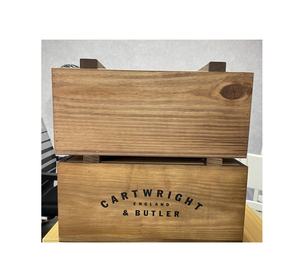 ลังไม้ธรรมชาติพร้อมฝาและที่จับเชือกใช้สำหรับเก็บไวน์กล่องเครื่องประดับงานฝีมือของขวัญสำหรับบ้านไร่ผลิต - Product Image 2