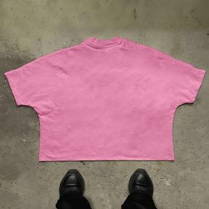 Camiseta básica de cuello redondo de algodón 100% Unisex, manga corta de gran tamaño con diseño cuadrado, gráfico de impresión Digital personalizado para hombres - Product Image 6