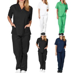 El mejor diseño de fabricación, exfoliante médico impreso para mujeres, uniforme médico profesional, conjuntos de uniformes médicos de manga corta para mujeres - Product Image 2