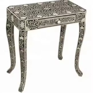 Mesa de incrustaciones de hueso artesanal, decoración del hogar, acento único para el hogar por artesanía de media luna - Product Image 4