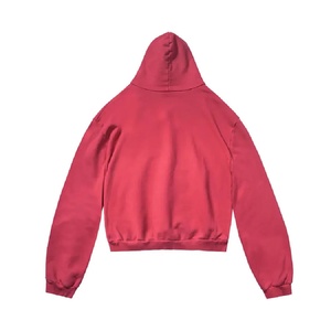 Vente en gros Nouveau 2024 Premium Couleur unie Lavage rembourré Épaule lâche 320GsmZipup Hoodie Fabricant Coton biologique & Shirpa Hoodies - Product Image 4