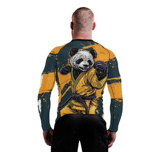 Jiu Jitsu Fitness Swim Shirts MMA for Men Bjj Rashguard Rash Guard Custom Logo High Quality Wholesale Plain <b>Printed</b> Long Sleeves - Product Image 6