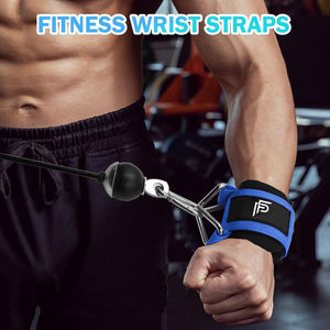 Manchons de poignet souples en néoprène avec deux anneaux en D pour machines à câbles, entraînement musculaire, protection professionnelle, équipement de gym, usine OEM - Product Image 6