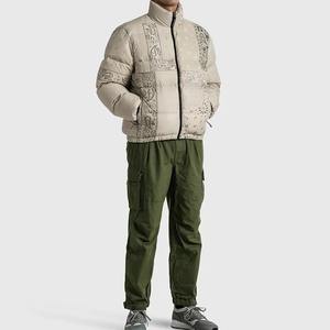Vestes d'hiver en duvet pour hommes vente en gros veste d'extérieur en tissu rempli de plumes de canard chaud imprimé de logo personnalisé bulle bouffée - Product Image 2