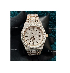 Moissanite Diamant Luxe Personnalisé moissanite Bling Hip Hop Entièrement Glacé Montre mouvement automatique montre pour lui - Product Image 1