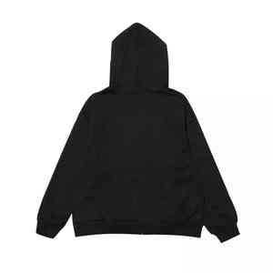 Sweat-shirts à capuche personnalisés avec fermeture éclair intégrale, impression en relief, fermeture éclair de luxe, sweat-shirt 500 g/m² pour hommes - Product Image 5