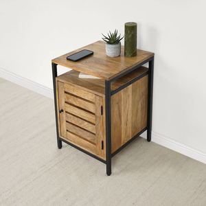 Mesita de Noche Moderna de Madera Natural para Dormitorio de Apartamento - Product Image 4