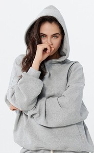 Sudadera con Capucha de Algodón Tejido para Mujer, Estilo Urbano, Holgada, Transpirable, con Logotipo Frontal, Diseño Moderno - Product Image 6