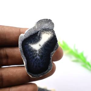 Excelente calidad Natural dendrita ópalo ágata rebanada piedra preciosa blanca suelta para la fabricación de joyas tamaño mezcla dendrita rebanada lote - Product Image 6