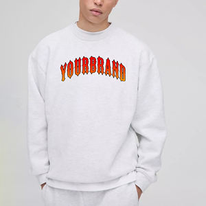 Sweat-shirt pour homme à col rond, coupe ample, poids lourd, couleur unie, respirant, épaules tombantes, vente chaude - Product Image 1