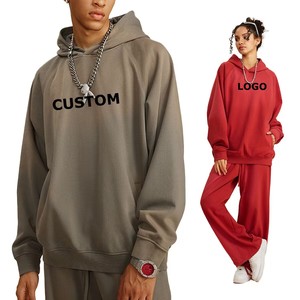 Oem logo estampado 455gsm 65% algodón 35% poliéster personalizado de gran tamaño ropa Unisex alta calidad gota hombro Streetwear Sudadera con capucha - Product Image 2