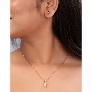 ชุดสร้อยคอพร้อมจี้เพชรทองคำแท้ 14K และต่างหูสำหรับผู้หญิง ความสง่างามเหนือกาลเวลา เครื่องประดับชั้นดี ของขวัญวันครบรอบสำหรับเธอ - Product Image 4