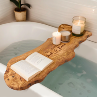 ArtisRaw Olivewood Wood Bath Caddy Ensemble de salle de bain élégant en bois d'olivier Fabriqué au TN CB013