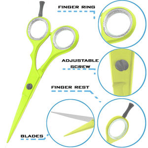 ชุดตัดผมแบบกรรไกรปลายทื่อทำจากเหล็กแหลมคมอุปกรณ์เสริมความงามด้ามจับสแตนเลสแบบมืออาชีพงานตามสั่ง - Product Image 5