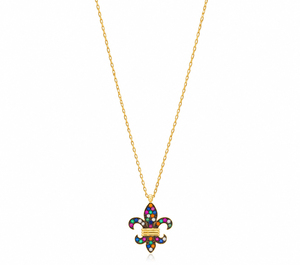 Flor de lirio francés forma turca venta al por mayor hecho a mano 925 joyería colgante de plata esterlina - Product Image 3