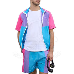 ชุดวิ่งออกกำลังกายฤดูหนาวแบบมีซิปเต็มตัว ผ้าฟลีซแห้งเร็ว ผลิตจากโพลีเอสเตอร์/คอตตอน ชุดกันลมสองชิ้น พร้อมป้ายแบรนด์ส่วนตัว - Product Image 2