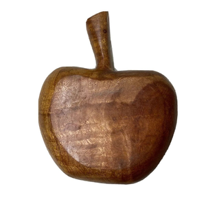 Cuenco de madera con forma de manzana decorativa, 6 piezas, cuenco para servir aperitivos y postres, cuenco moderno de madera hecho a mano para servir - Product Image 6