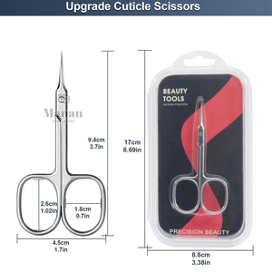 Stainless Steel Curved Sharp <b>Cuticle</b> <b>Scissors</b> Clean Manicure Pedicure Easy Grip Nail Care Tool Professional Salon Grade Nail Art - Product Image 3