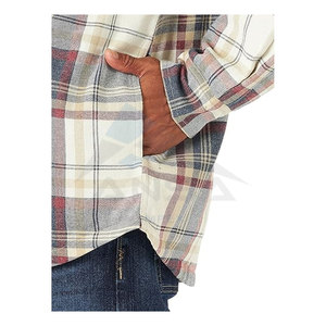 Mens <b>Sherpa</b> <b>Lined</b> <b>Shirt</b> Jacket Long Sleeve Rugged Winter Overshirt with Fleece Lining for Cold Conditions Light Beige Heather - Product Image 4