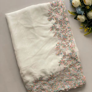 Ynf Tabby Soie Organza Sarees Collections De Mariage Collections De Fête En Gros Sarees Brodés Sarees De Soie - Product Image 1