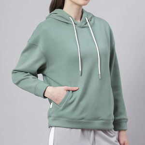 Sudadera con Capucha Personalizada para Mujer, Color Sólido, 100% Algodón, Manga Larga, para Uso Casual y a la Moda, MOQ Bajo - Product Image 3