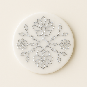 Dessous de verre artisanal floral violet élégant porte-boisson rond Unique décor de table à la maison Design moderne pour les maisons élégantes - Product Image 2